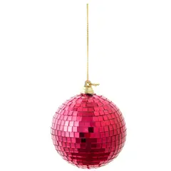 DEAR SANTA - Bola de Navidad Espejo 8 cm Fucsia Navidad