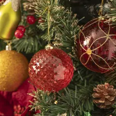 DEAR SANTA - Bola Relieve Roja 8 cm Navidad