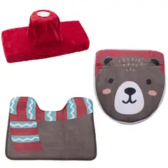 DEAR SANTA - Juego Baño Organizador de Navidad para WC Oso 3 Unidades