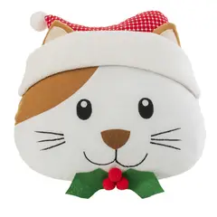 DEAR SANTA - Cojin Navideño Forma Gato 38x35 cm