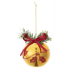 DEAR SANTA - Bola de navidad 8 cm Hoja Holly Dorada