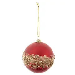 DEAR SANTA - Bola de navidad con Brillo 8 cm Roja Xmas Time