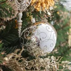 DEAR SANTA - Bola de navidad Plateada Pintado 10 cm Gold Glam