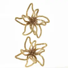 DEAR SANTA - Setx2 Adorno para Árbol Navideño Flores con Clip 15 cm