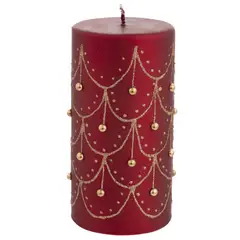 undefined - Vela de Navidad Roja Diamante 7.3x14.3cm
