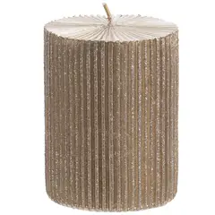 DEAR SANTA - Vela Navideña Dorada Rayas 7.3x9.5 cm