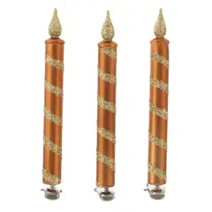 DEAR SANTA - Setx3 Adorno para Árbol Navideño Vela con Clip Dorado