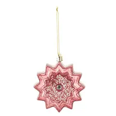 DEAR SANTA - Adorno para Árbol Navideño Flor 10 cm Rosada