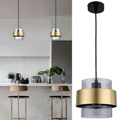 undefined - Lámpara Colgante Luigi 1 Luz E27 Negro/Dorado