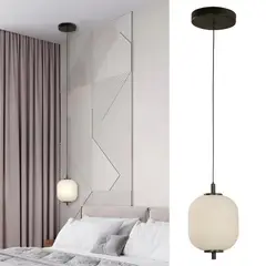 JUST HOME COLLECTION - Lámpara Colgante LED Tyr 1 Luz Negro/Blanco Luz Cálida