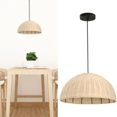 JUST HOME COLLECTION - Lámpara Colgante Dante 1 Luz E27 Negro/Natural