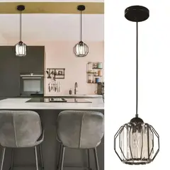 JUST HOME COLLECTION - Lámpara Colgante Fiori 1 Luz E27 Negro