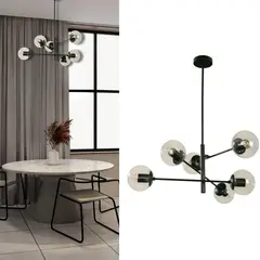 JUST HOME COLLECTION - Lámpara Colgante Ripa 6 Luces E27 Transp