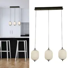 JUST HOME COLLECTION - Lámpara Colgante LED Tyr 3 Luces Negro/Blanco Luz Cálida