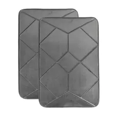 JUST HOME COLLECTION - Set de 2 Piso Baño Cosmic 40x60 Gris