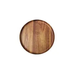 undefined - Plato Melamina Redondo 26.5 cm Madera/Negro