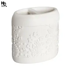 JUST HOME COLLECTION - Portacepillo Letitia Resin Blanco