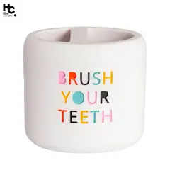 JUST HOME COLLECTION - Portacepillo Words Resin Blanco