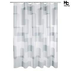 JUST HOME COLLECTION - Cortina Bano 178x180 Cm Geo Gris
