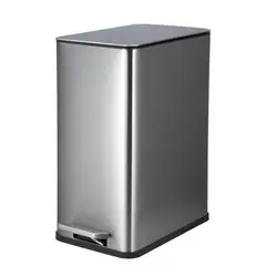 JUST HOME COLLECTION - Papelera Rectangular 10 Litros Inoxidable