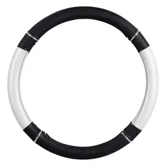 AUTOSTYLE - Cubre Timón Negro-Gris Silver Line