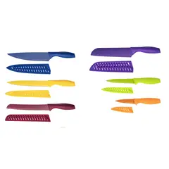 JUST HOME COLLECTION - Set de Cuchillos Colores x6 Unidades en Cerámica con Mango Plástico