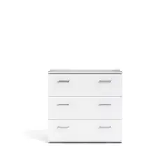 TVILUM - Cómoda Space 3 Cajones 74x36x70 cm Blanca