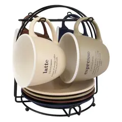 JUST HOME COLLECTION - Setx4 Taza 250ml Rack Metal