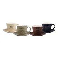 JUST HOME COLLECTION - Setx4 Taza 250ml Rack Metal