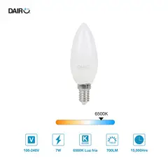 DAIRU - Led Vela E14 7w 700 Lúmenes Luz Fría Certificado