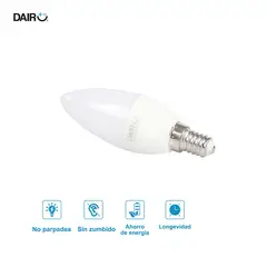 DAIRU - Led Vela E14 7w 650 Lúmenes Luz Cálida Certificado