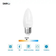 DAIRU - Vela Led E27 7w 650 Lúmenes Luz Cálida Certificado
