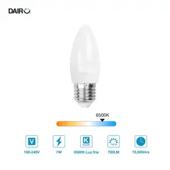DAIRU - Vela Led E27 7w 700 Lúmenes Luz Fría Certificado