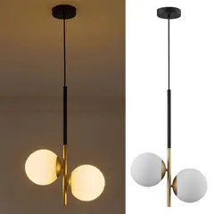 undefined - Lámpara Colgante Bellevie 2 Luces E27 Dorado