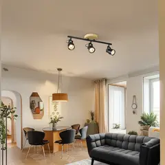 JUST HOME COLLECTION - Barra Tara 3 Luces Gu10 Negro/Natural