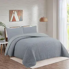 JUST HOME COLLECTION - Quilt Adt Solid Sencillo Gris