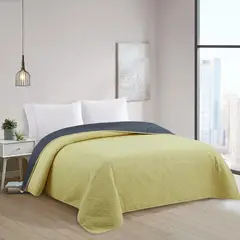 JUST HOME COLLECTION - Quilt Bicolor Sencillo/Semidoble Azul