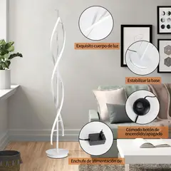 undefined - Lampara Pie Led Espiral 33w Blanco