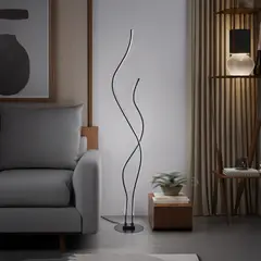 JUST HOME COLLECTION - Lámpara Pie Led Spiral Negro