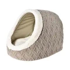 PETIZOOS - Cama Gato 48x37x36 Cm Gris/Beige