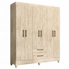 undefined - Armario Lima 6 puertas 2 cajones 153x47x182 cm Avellana