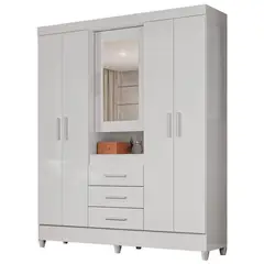 CASA BONITA - Closet Florida Blanco 3 cajones 5 puertas con Espejo