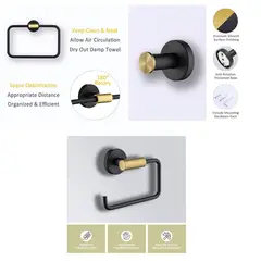 SENSI DACQUA - Kit Accesorios X 3 Piezas Due Negro-Dorado