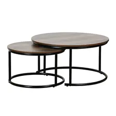 JUST HOME COLLECTION - Set de 2 Mesas de Centro Tallin 77x40x77 cm Madera