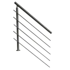 HOLZTEK - Baranda Acero Inoxidable 1 Poste 1m 5 Tubos