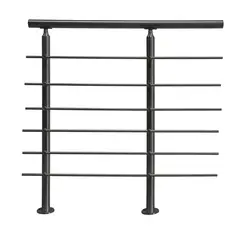 HOLZTEK - Baranda Acero Inoxidable 2 Postes 2m 5 Tubos