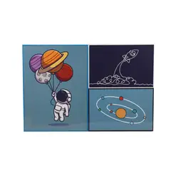 JUST HOME COLLECTION - Setx3 Cuadro Decorativo Galaxia 60x40