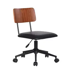 undefined - Silla de Escritorio Crasmere Ejecutiva Giratoria Negro/Café Just Home Collection