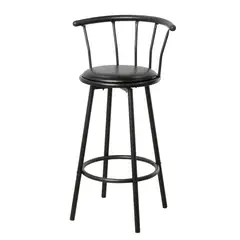 JUST HOME COLLECTION - Silla Bar Giratorio 55x99,5x51,5 cm Negra