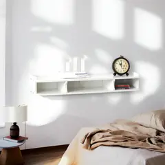 JUST HOME COLLECTION - Repisa 2 Niveles 80x12x20cm Blanco